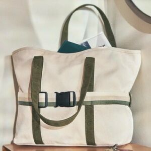 DSW Canvas Tote with Olive Straps